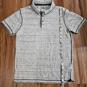 BKE Buckle Boys Heathered Grey Short Sleeve Polo Size 8